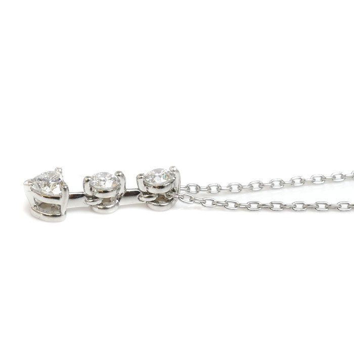STAR JEWELRY Star Jewelry Pt950 platinum diamond necklace diamond 0.28ct 2.9g ~41cm lady's used beautiful goods 