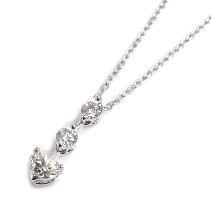 STAR JEWELRY Star Jewelry Pt950 platinum diamond necklace diamond 0.28ct 2.9g ~41cm lady's used beautiful goods 