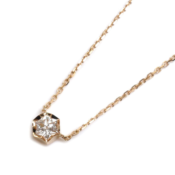 【テレビで話題】 Chaumet ショーメ K18PG ビーマイラブ ソリテール ネックレス 085243 ダイヤモンド0.32ct 2.6g 38-40-42cm レディース 中古 美品 その他