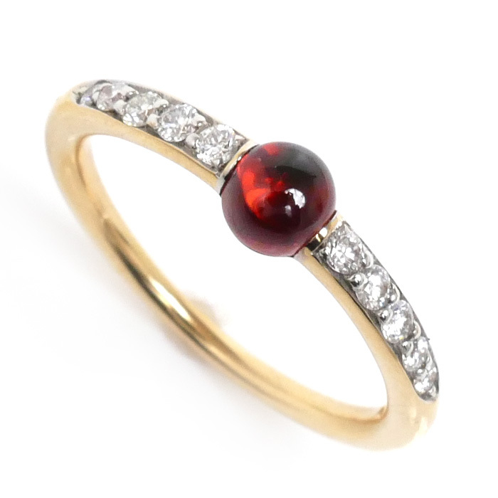 Pomellato Pomerato K18yg Maramanon Marmaling / Ring Garnet Diamond № 11 52 2,6 г дамы использовали красивые товары