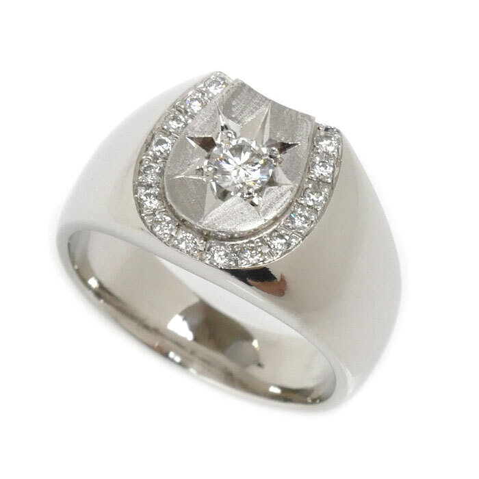 アメリカ通販ファッション Pt900プラチナ リング・指輪 ダイヤモンド0.35ct 17号 20.3g メンズ 中古 美品 プラチナ