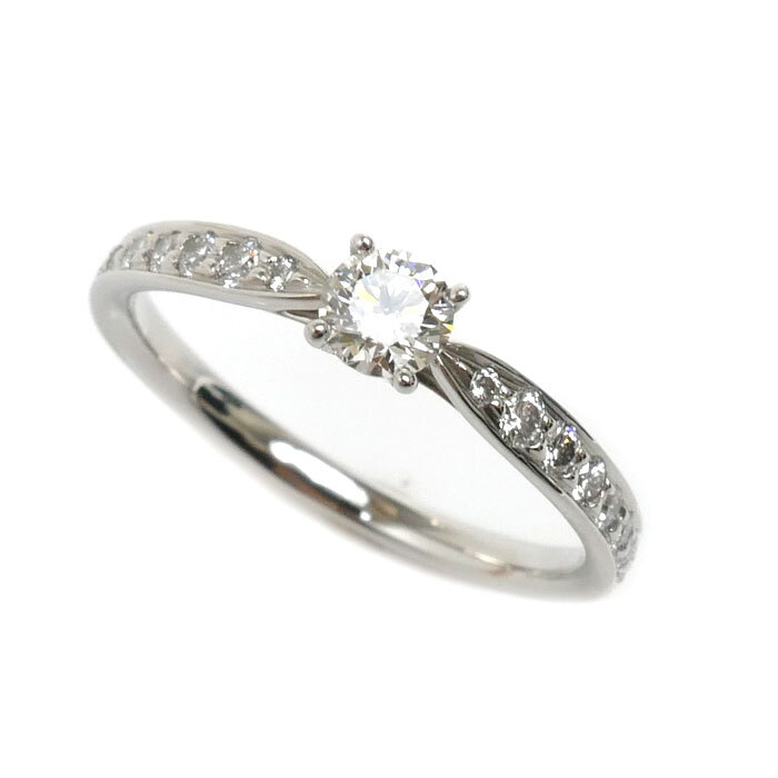 【楽天スーパーセール】 TIFFANY&Co. 美品 中古 レディース 2.4g 9号 ダイヤモンド0.21ct リング・指輪 ハーモニー Pt950プラチナ ティファニー プラチナ