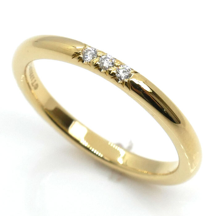 【楽天スーパーセール】 K18YG ティファニー TIFFANY&Co. イエローゴールド 美品 中古 2.3g 8号 ダイヤモンド 61001522 リング・指輪 ダイヤ 3P クラシックバンド イエローゴールド