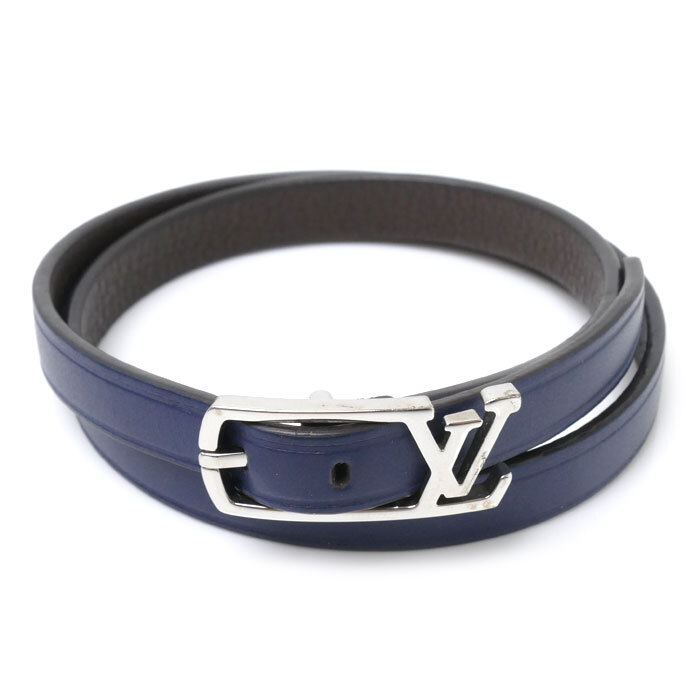 LOUIS VUITTON Louis * Vuitton leather brass re*ne Ogura m bracele M6259 21 41.5~43.5cm 2 -ply volume unisex used 