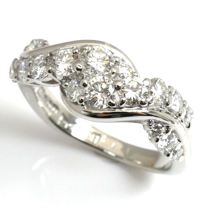 激安 超特価商店街 ダイヤモンド1.00ct リング・指輪 Pt900プラチナ セイコージュエリー 10号 美品 中古 レディース ねじり 6.2g プラチナ台