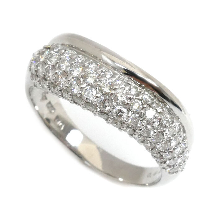 新しいスタイル リング・指輪 ホワイトゴールド K18WG ポンテヴェキオ Vecchio Ponte ダイヤモンド0.82ct 美品 中古 レディース 5.3g 15号 ポンテヴェキオ