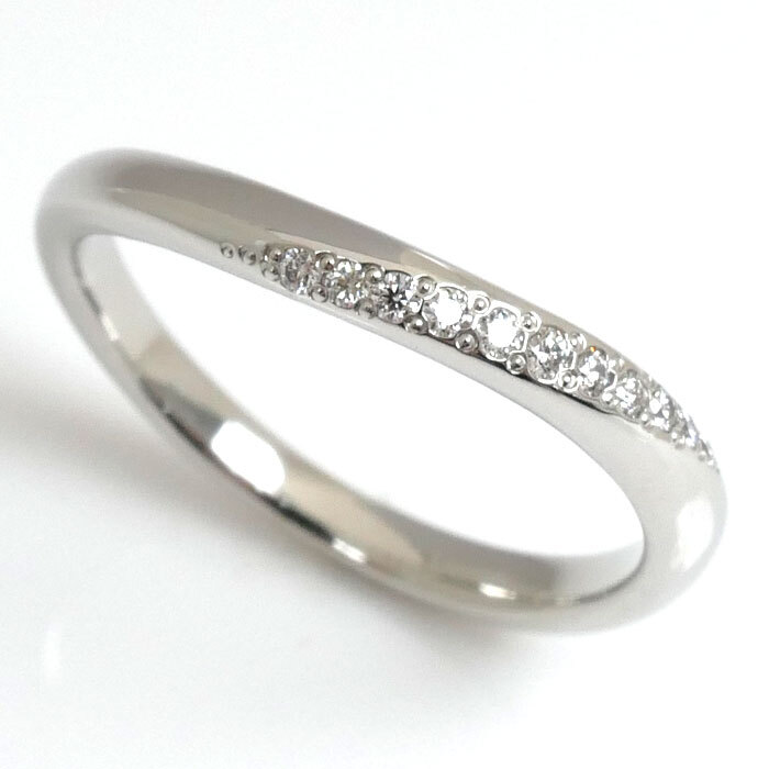 4*Cyondosi-Pt950 platinum diamond ring * ring diamond 7.5 number 2.9g lady's used beautiful goods 