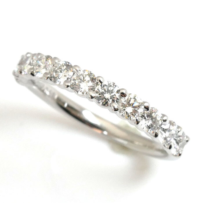 安価 TASAKI タサキ Pt950プラチナ ハーフエタニティ リング・指輪 ダイヤモンド0.58ct 8号 2.7g レディース 中古 美品 指輪