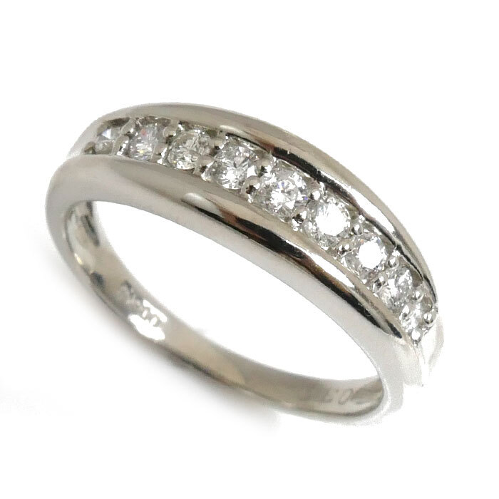輝く高品質な Pt900プラチナ リング・指輪 ダイヤモンド0.30ct 10号 3.9g レディース 中古 プラチナ台