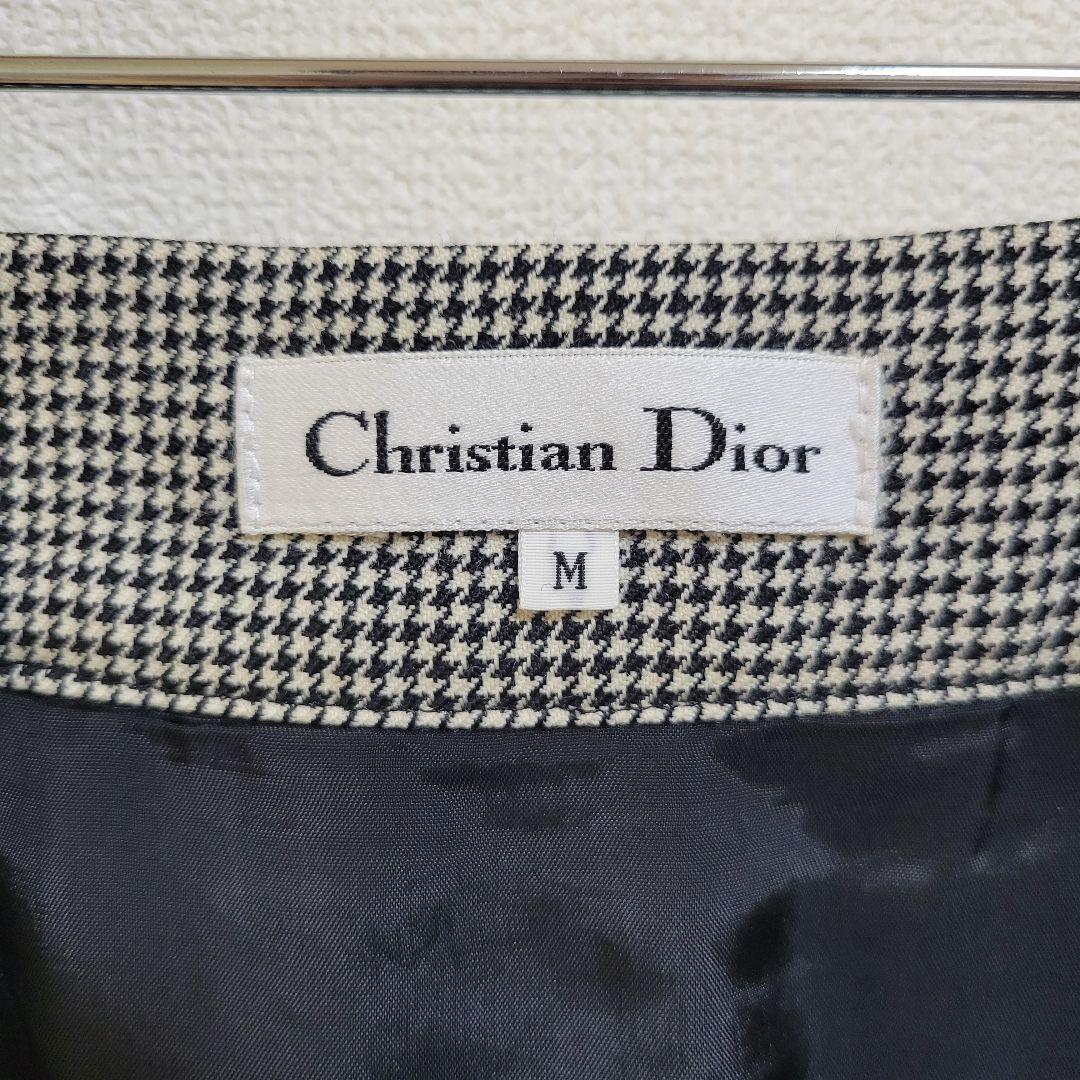 Christian Dior ディオール チェック プリーツスカート Mサイズ_画像5