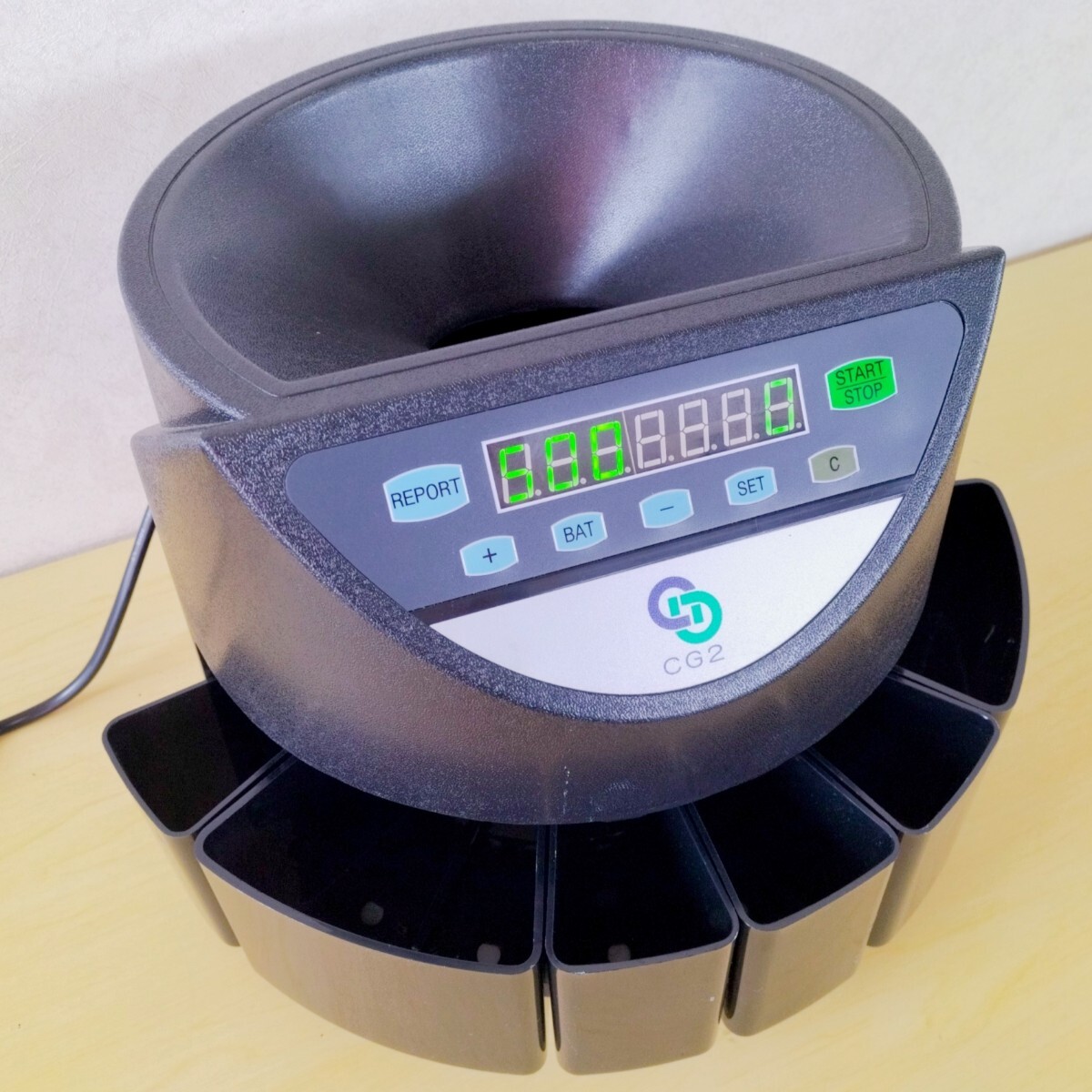 送料無料☆美品 シジツ コインカウンター 硬貨計数機 CG2☆ELECTRONIC COIN SORTER の画像1