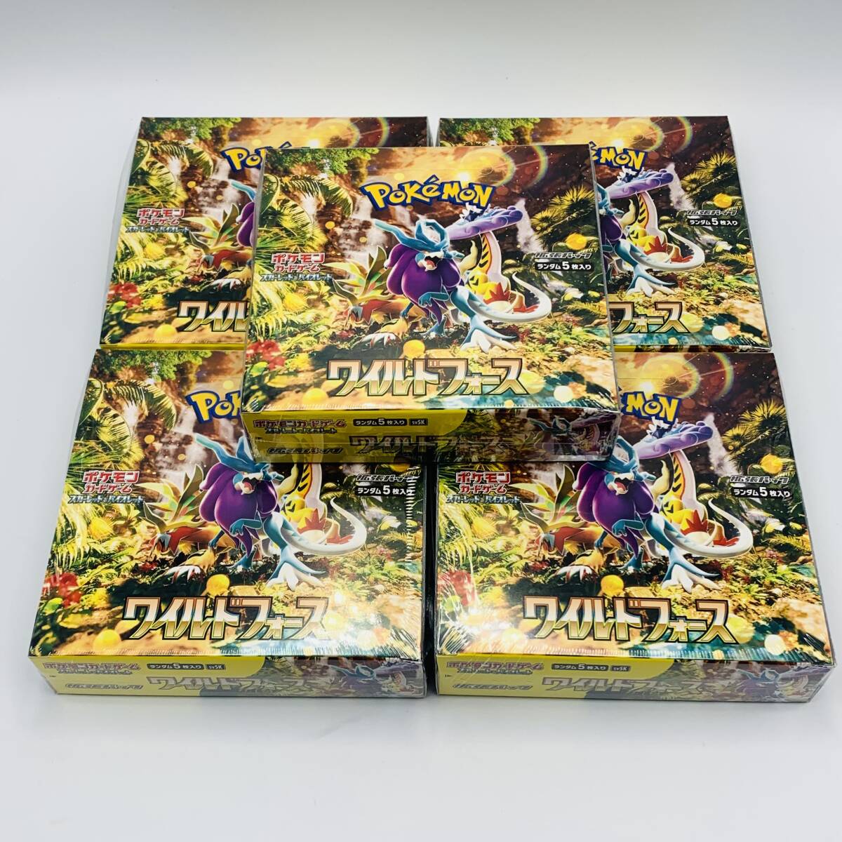 ポケモンカード 拡張パック ワイルドフォース 新品未開封 シュリンク付き 5Box まとめセット SV5K Pokemon Card