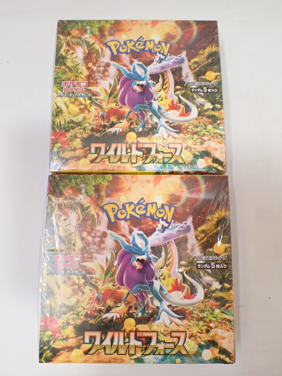 k4558 / シュリンク付 未開封 Pokemon card ワイルドフォース ポケモン カードゲーム 拡張パック 2BOX スカーレット&バイオレット 現状品の画像1