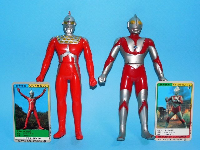 初版 バンダイ ウルトラコレクション ウルトラマン ウルトラセブン ゴモラ ゼットン 1983 硬質ソフビ 日本製 ウルトラ怪獣シリーズ s_i_ウルトラセブン(左) ウルトラマン(右)