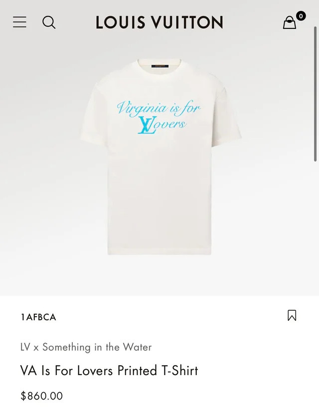 激レア 国内未発売 ルイヴィトン×ファレルウィリアムス Something in the Water LV Lovers プリントカットソー 1AFBCA_画像4