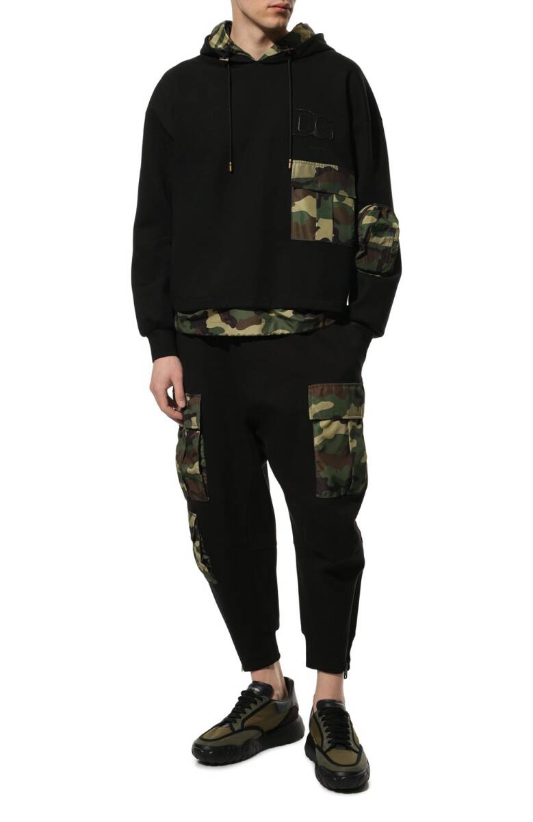 1822SS Dolce &amp; Gabbana Camouflage Loadeed Parker L Patchwork Pullover