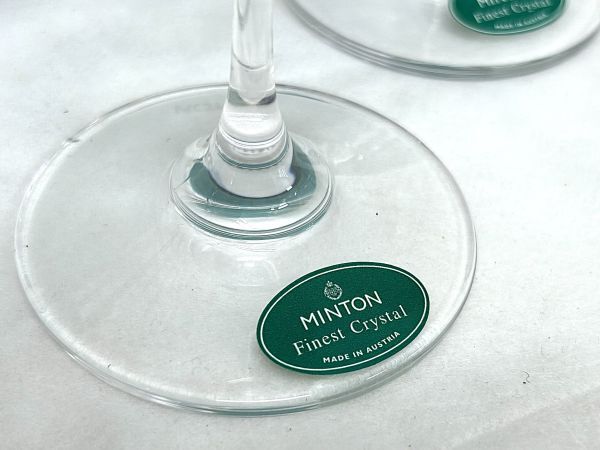 MINTON ミントン ワイングラス 2客セット ペア ハドンホールクリスタル テーブルワインS/S fah 3K307J_画像6
