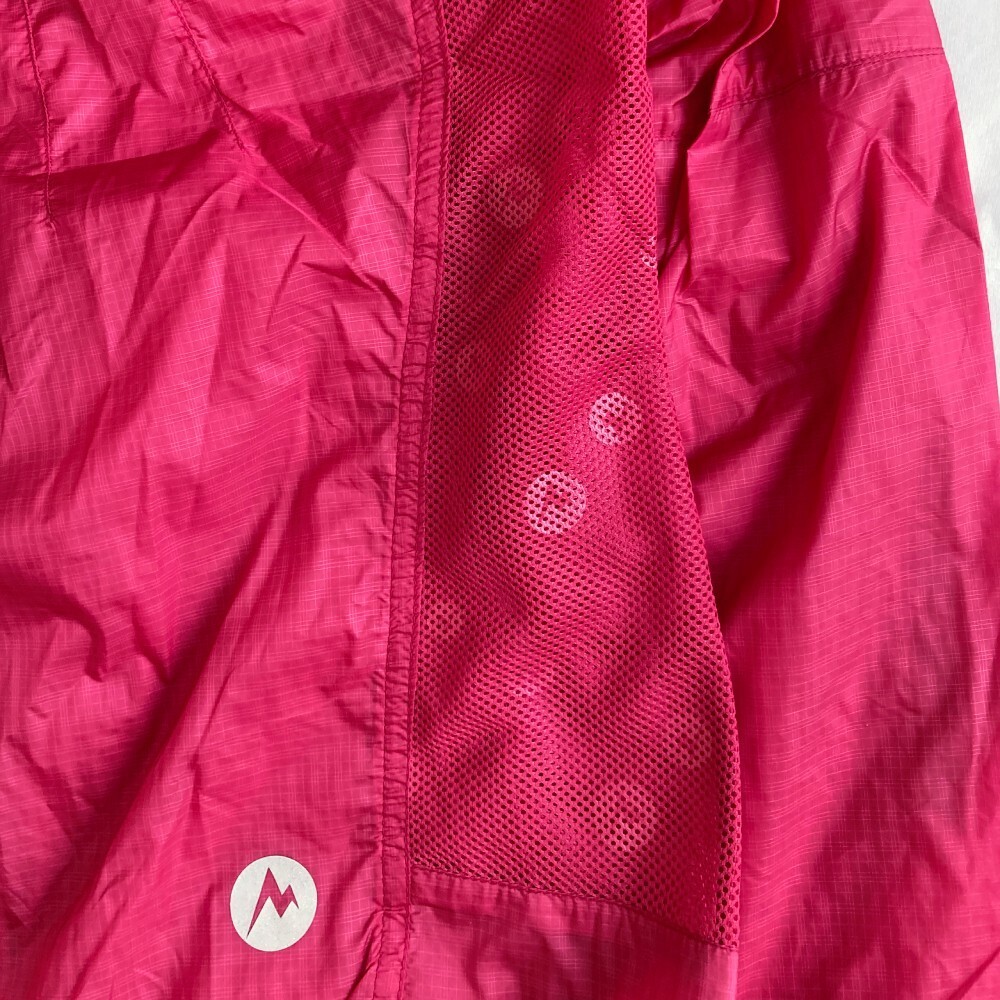 新品 Marmot マーモット レディース 撥水 速乾 軽量 脇メッシュ アウトドア ジャケット リフレクター フード着脱可 ピンク Sサイズ
