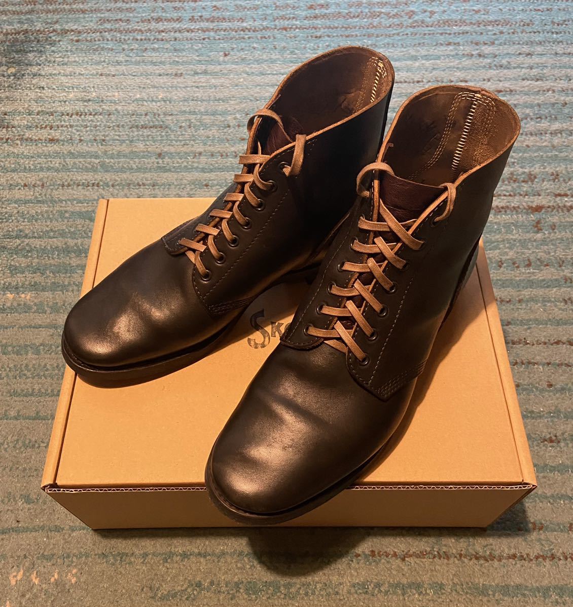 SKOOB Lua別注ホースバット M-43 ブーツ size8 SERVICE SHOES HORSE BUTT BLACK ( 茶芯 ) _画像1