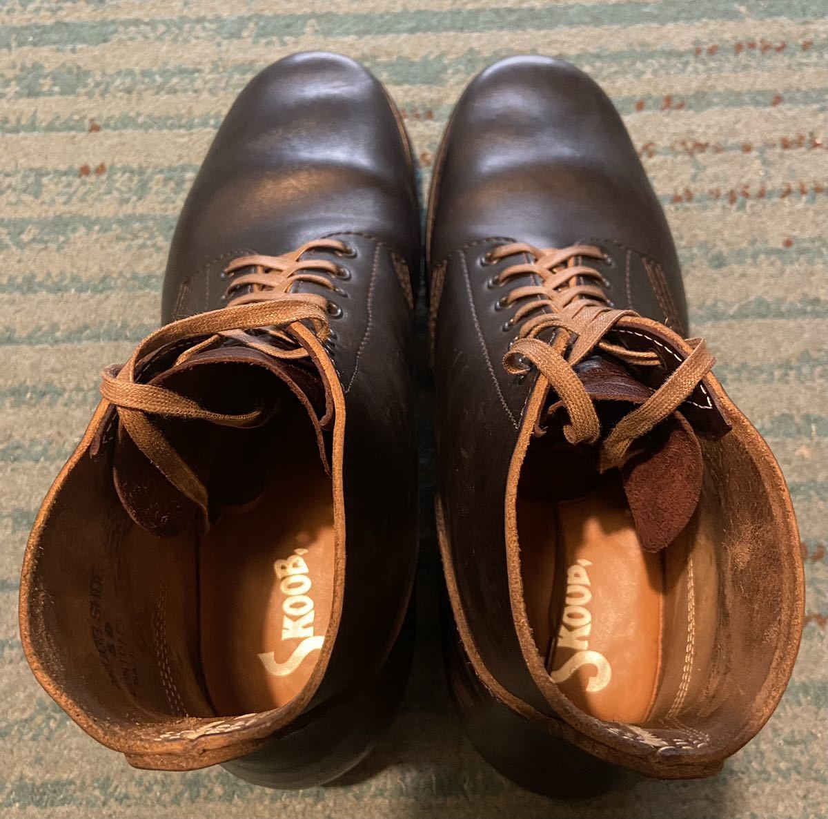 SKOOB Lua別注ホースバット M-43 ブーツ size8 SERVICE SHOES HORSE BUTT BLACK ( 茶芯 ) _画像8