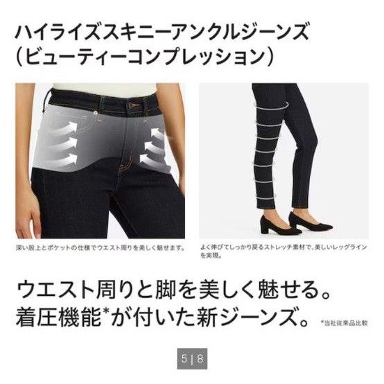 ユニクロ　人気完売　ハイライズスキニーアンクルジーンズ　ブラック　 デニム