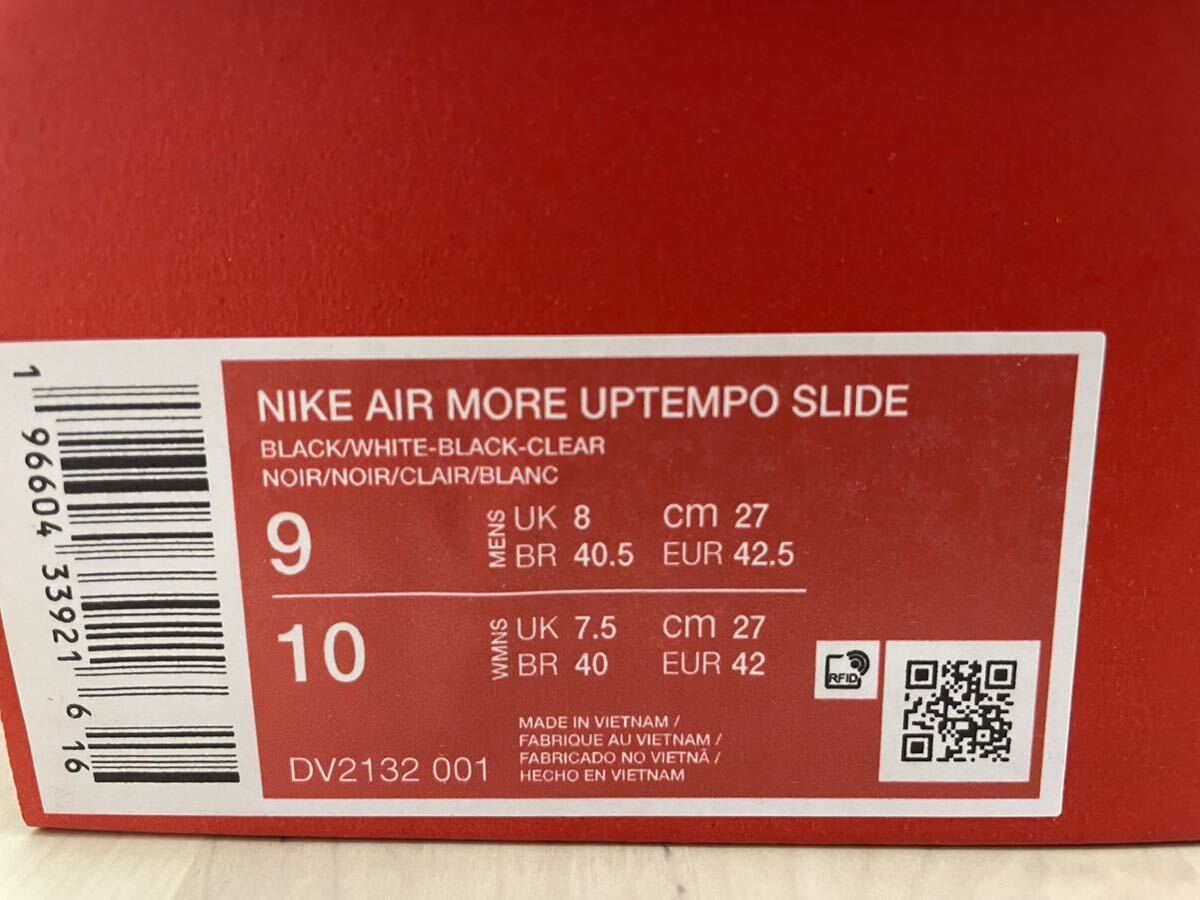送料無料 国内正規 27.0cm Nike Air More Uptempo Slide Black ナイキ モアテン サンダル ブラック DV2132-001 モアアップテンポ 黒_画像3