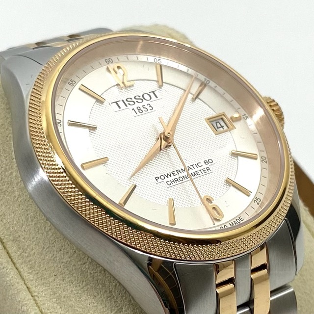 1円～ 精度良好 TISSOT ティソ パワーマティック 80 クロノメーター T108408A AT 自動巻き 裏スケ メンズ 腕時計_画像2