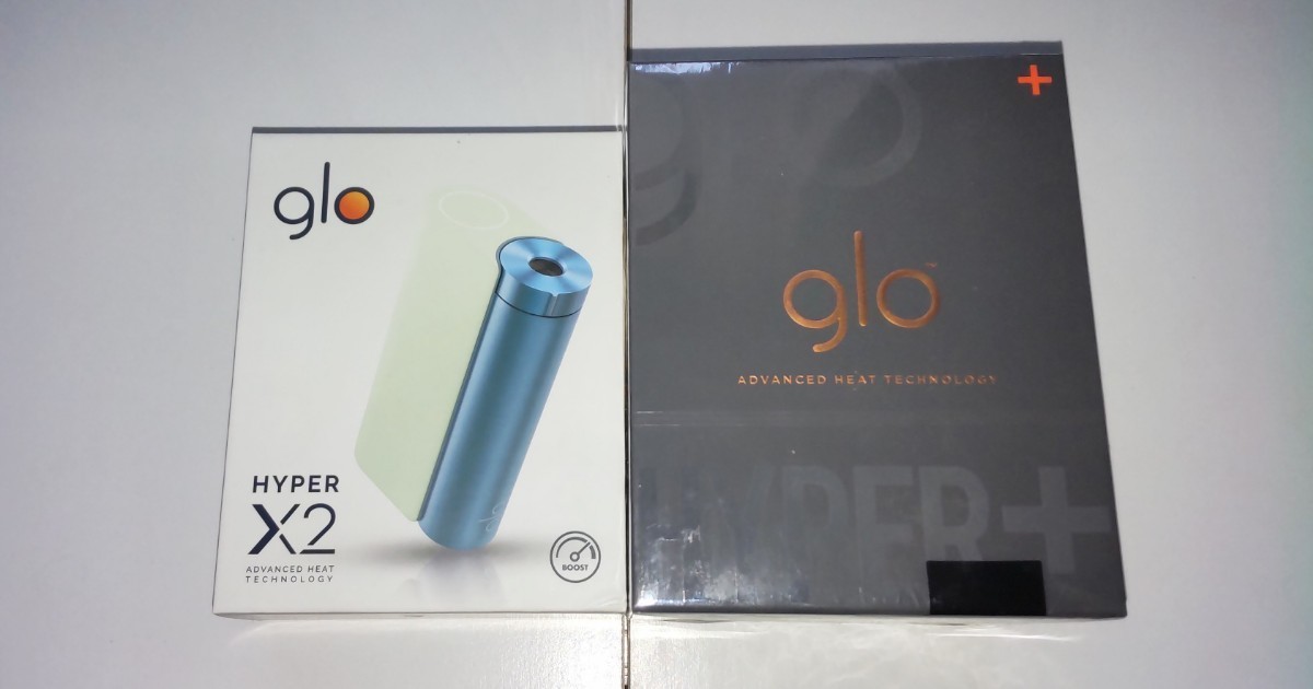 グロー glo hyper X2 (ミントブルー) ＆ glo hyper＋(ブラック) STARTER KIT　各1個-1set　未登録未開封未使用品_画像1