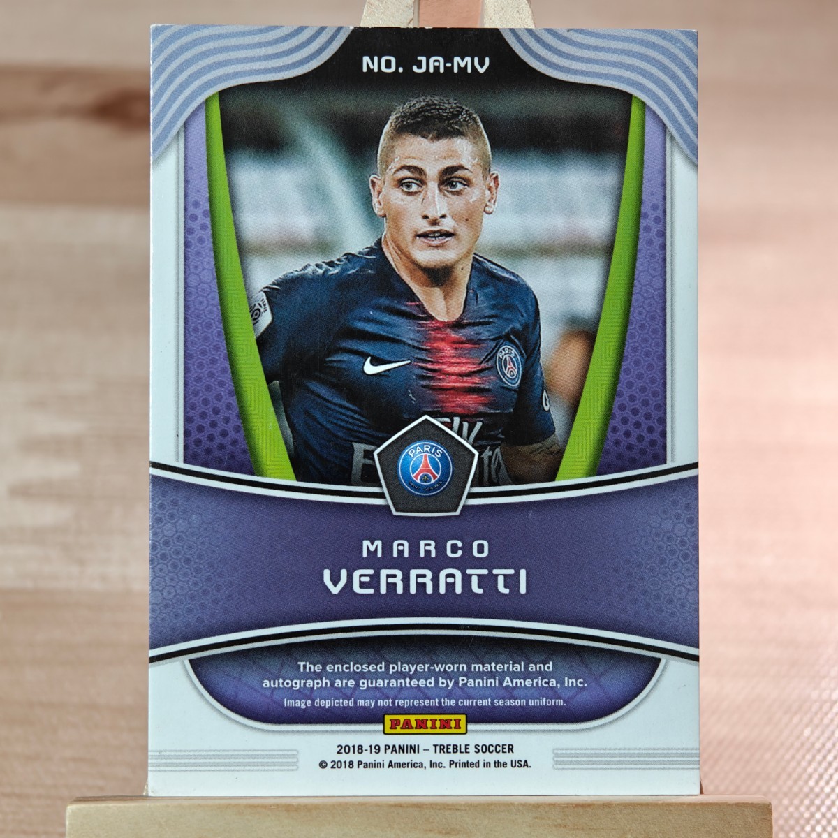 149枚限定 マルコ・ヴェッラッティ 2018-19 Panini Treble Soccer Jersey Autographs Marco Verratti PSG 078/149 直筆サインカード_画像2