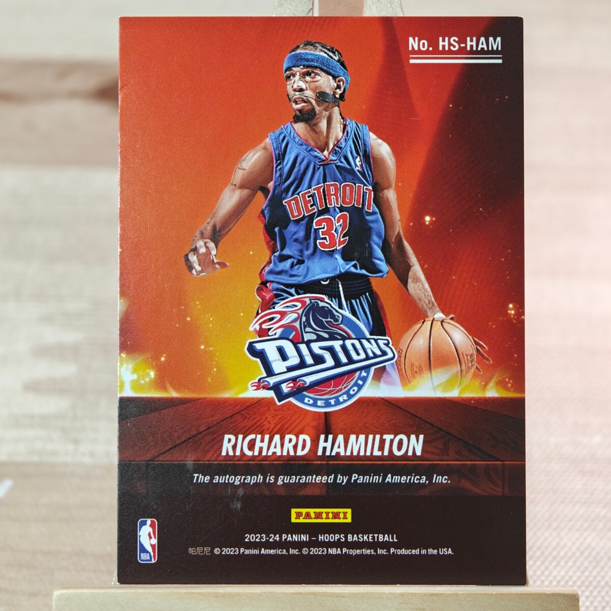 リチャード・ハミルトン 2023-24 Panini NBA Hoops Hot Signatures Richard Hamilton Auto ピストンズ 直筆サインカードの画像2