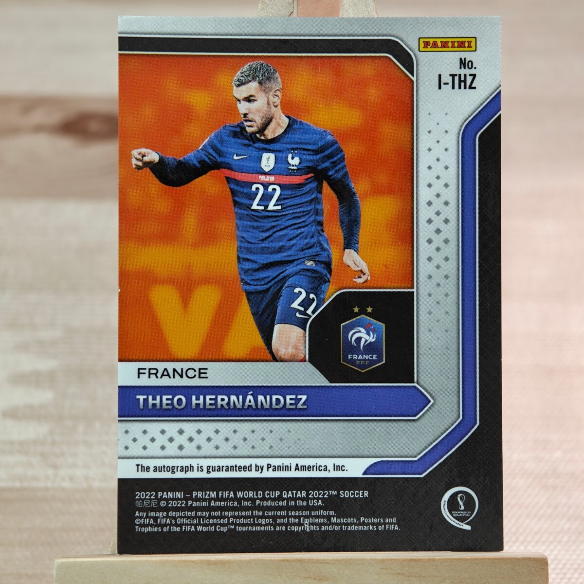 テオ・エルナンデス 2022 Panini Prizm World Cup International Ink Theo Hernandez Auto 直筆サインカード_画像2