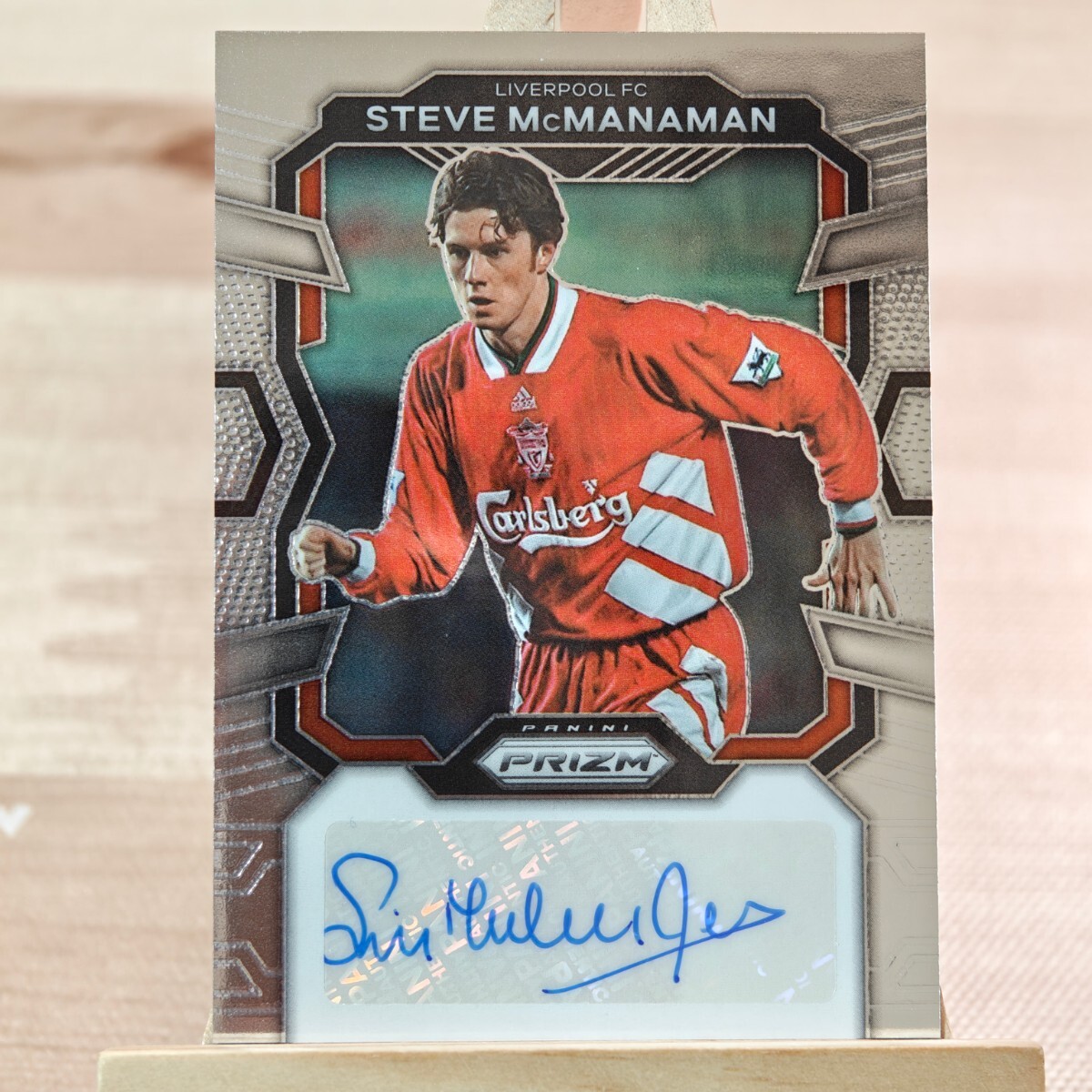 スティーブ・マクマナマン 2023-24 Panini Prizm Premier League Steve McManaman Auto Liverpool 直筆サインカードの画像1