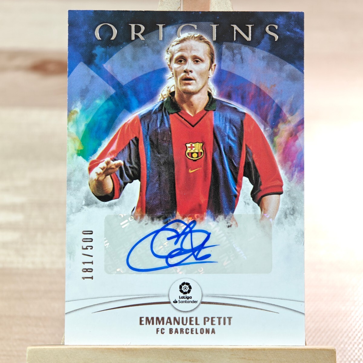 エマニュエル・プティ 2021-22 Panini Chronicles Origins Autographs Emmanuel Petit 181/500 Barcelona 直筆サインカードの画像1