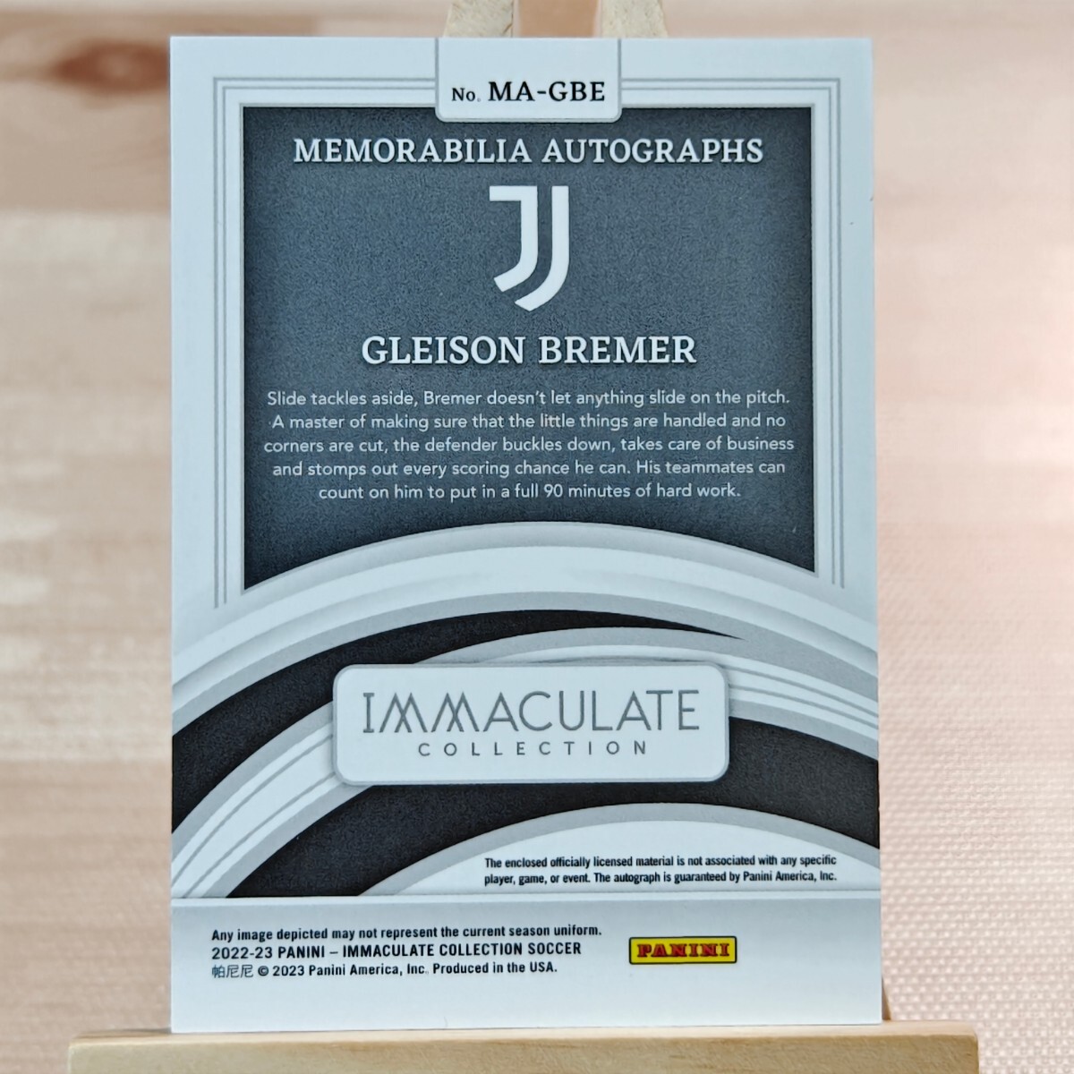99枚限定 グレイソン・ブレーメル 2022-23 Panini Immaculate Gleison Bremer 24/99 Auto Jersey Juventus 直筆サインカードの画像2