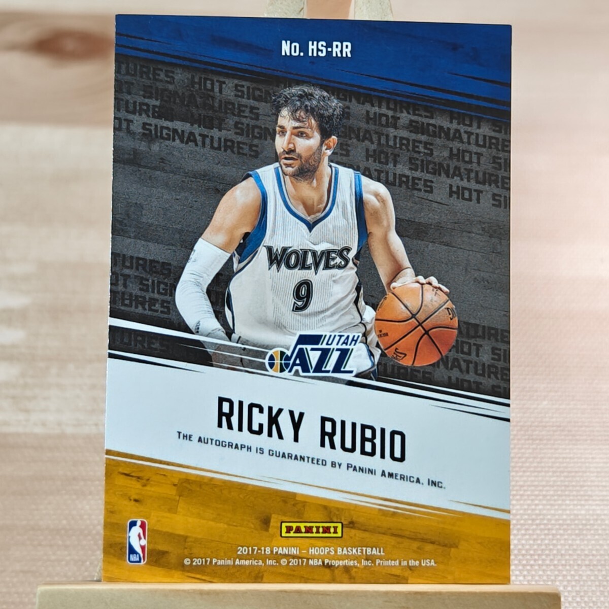 25枚限定 リッキー・ルビオ 2017-18 Panini NBA Hoops Hot Signatures Ricky Rubio Auto 25/25 直筆サインカード_画像2