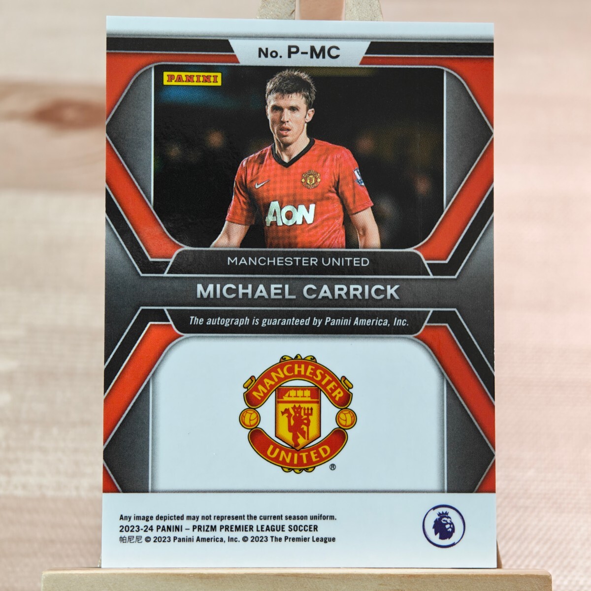 マイケル・キャリック 2023-24 Panini Prizm Premier League Michael Carrick Penmanship Auto Manchester United 直筆サインカード_画像2
