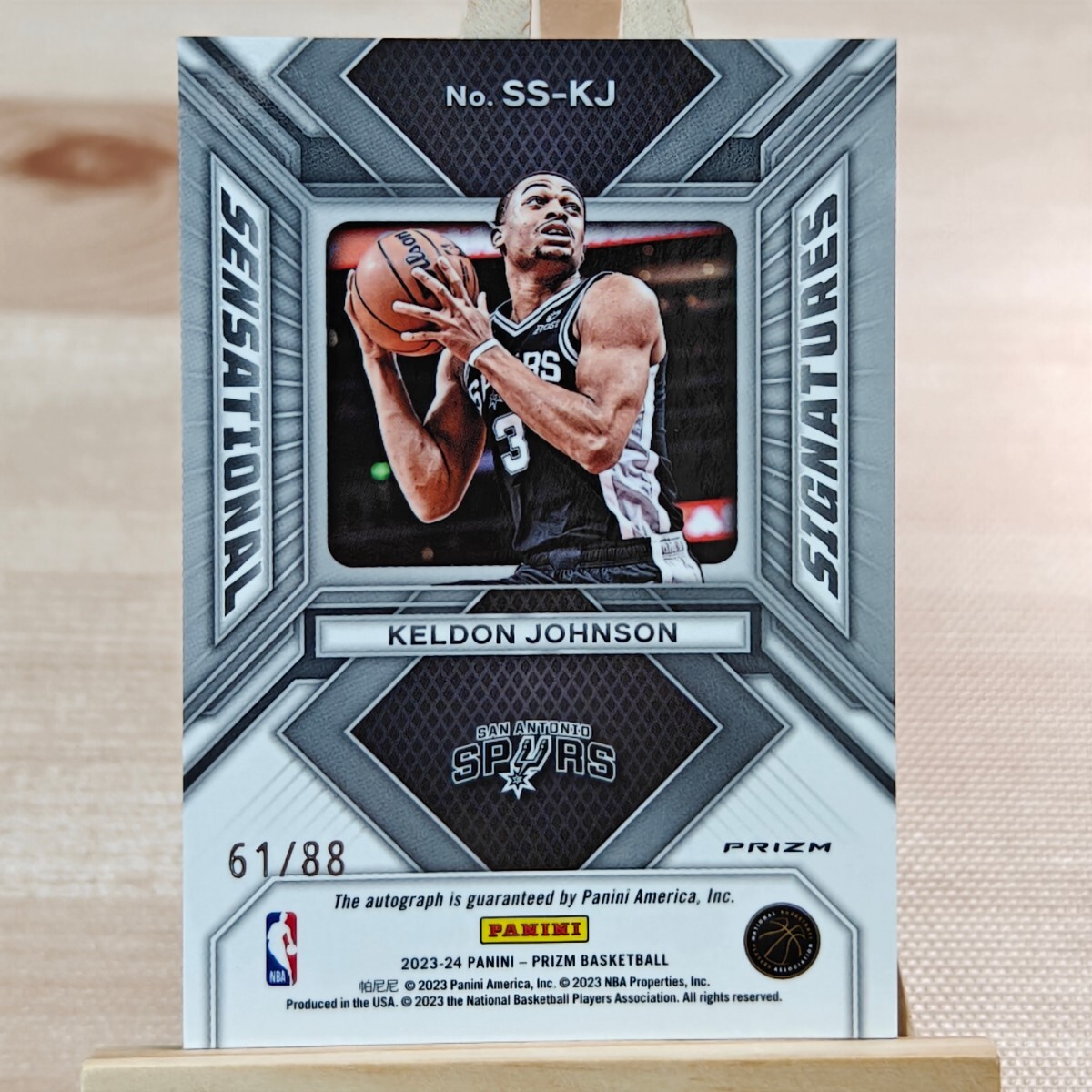 88枚限定 ケルドン・ジョンソン 2023-24 Panini Prizm Keldon Johnson Scope Auto 61/88 直筆サインカード サンアントニオ・スパーズの画像2