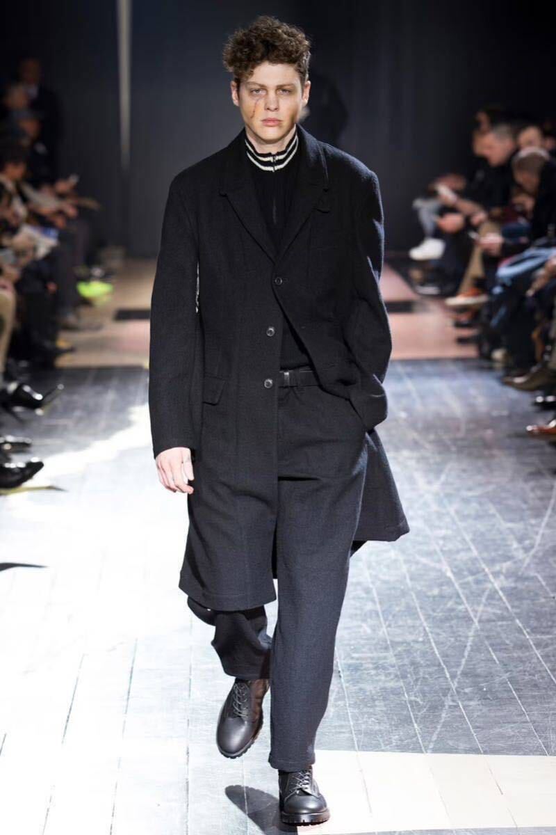 yohji yamamoto pour homme 15AW テープロゴ 顔料プリントウールセットアップ ヨウジヤマモトプールオム ドクタージャケット コート パンツ_画像1