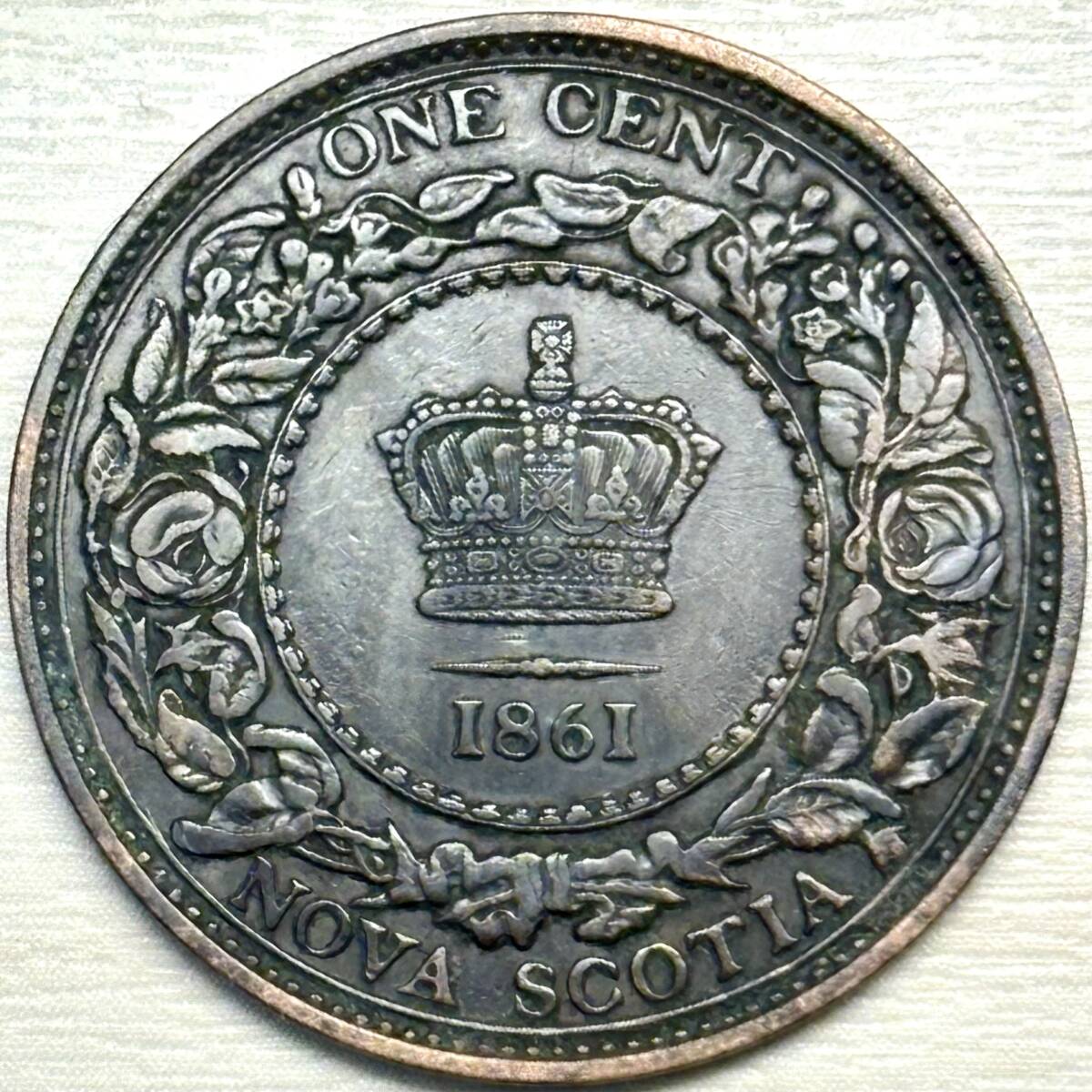 【英領カナダ銅貨】(1861年銘 5.8g 直径25.5mm)_画像2