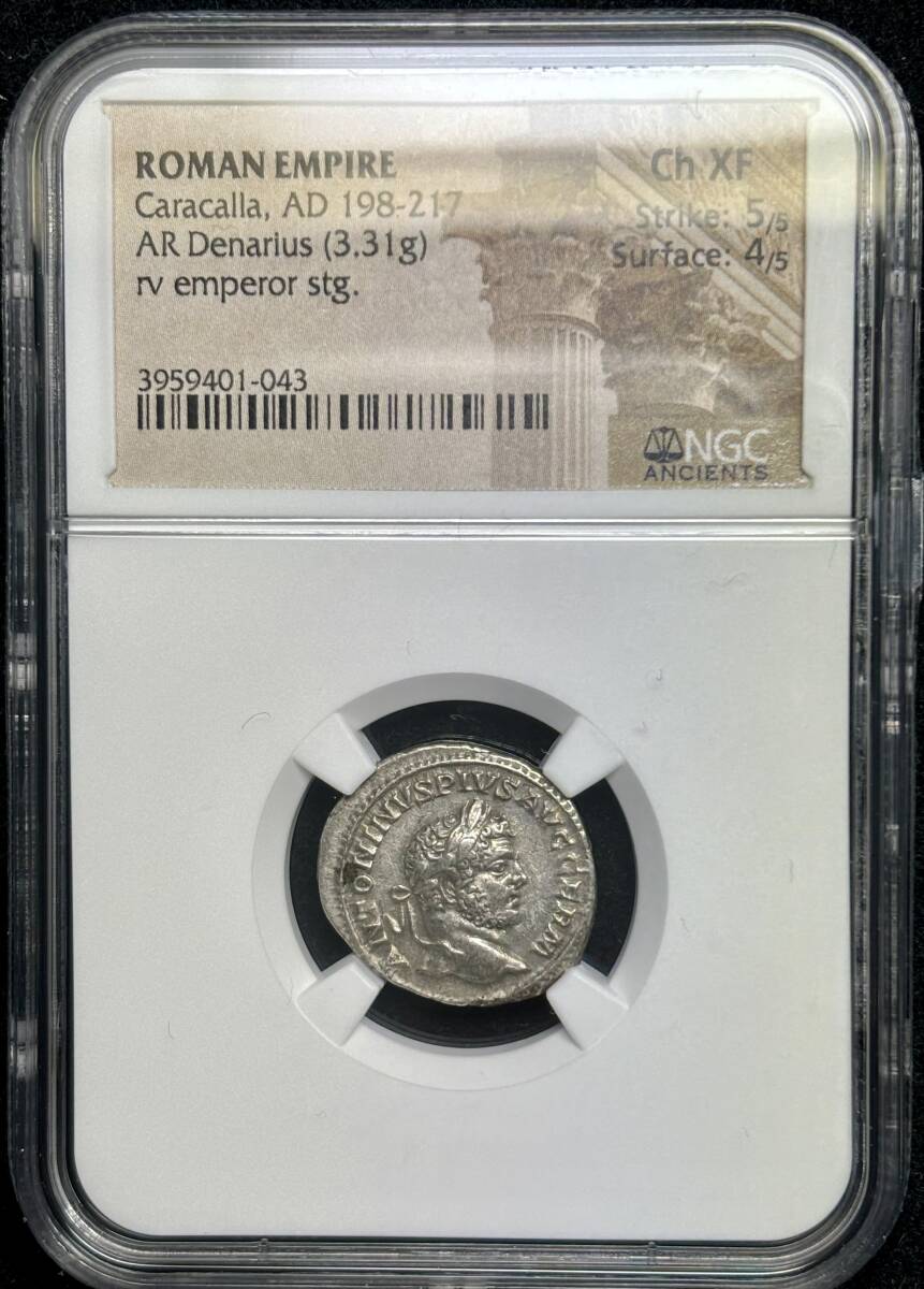 【古代ローマ銀貨】(NGC-XF 西暦198-217年 3.31g)_画像3