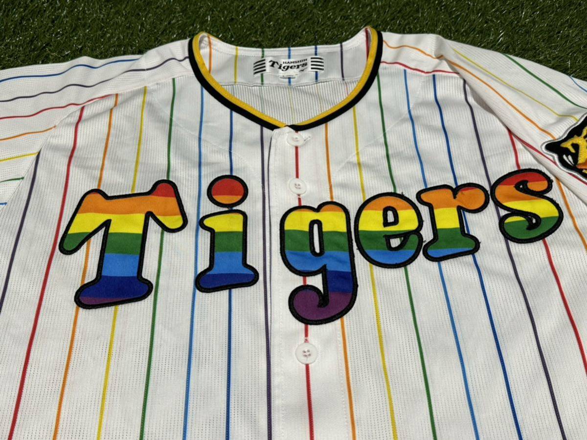 訳あり 阪神タイガース レプリカユニフォーム 無地　Lサイズ　レインボー　MIZUNO ミズノ Tigers_画像2