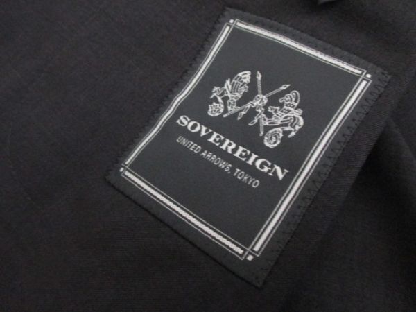 L2613【SOVEREIGN/ソブリン】UNITED ARROWS/ユナイテッドアローズ/ジャケット/黒・ブラック系/サイズ48/1度着用_画像9