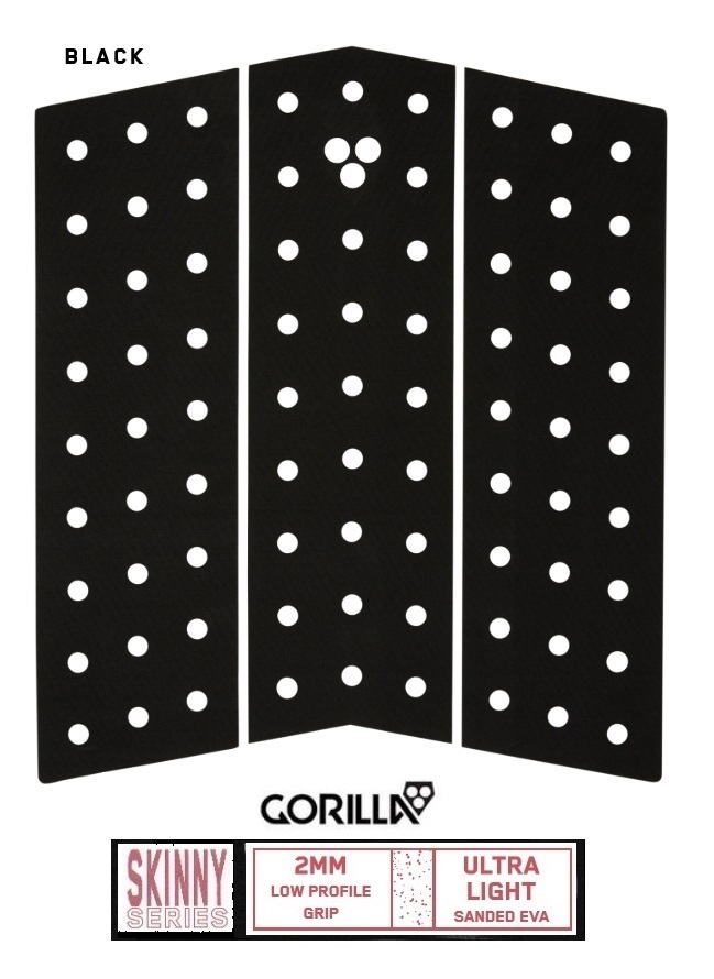 送料無料（一部除く）Gorilla Skinny(スキニー） Mid Deck Three Front Pad BLACK_画像1