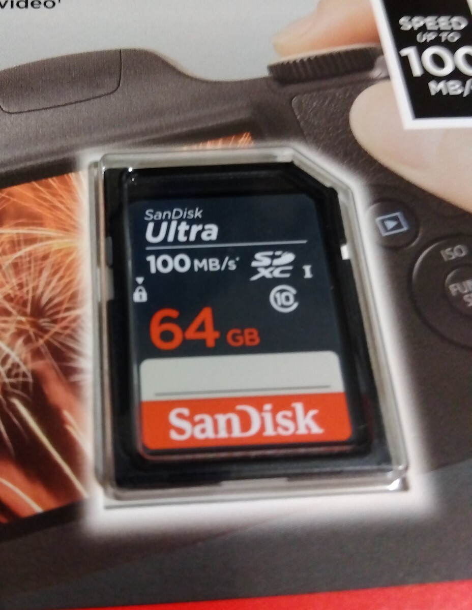新品未開封 SanDisk サンデスク SDカード 64GB 100MB SDXCカード Ultra UHS-I SDXC 2枚_画像2