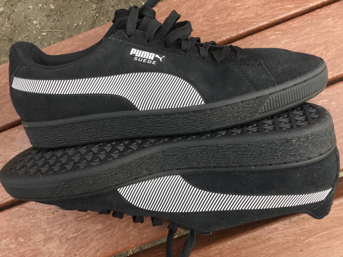 プーマ PUMA黒色スウェードSUEDE スニーカーシューズ中古サイズMM27.0㎝☆室内2回使用格安品の画像8