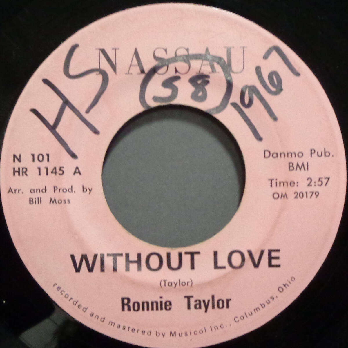 【SOUL 45】RONNIE TAYLOR - WITHOUT LOVE / I CAN'T TAKE IT (s240301021) _画像1