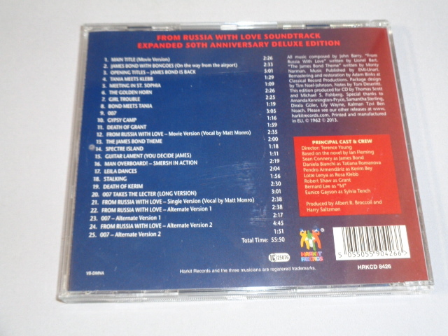 ジョン・バリー「ロシアより愛をこめて」50TH ANNIVERARY EDITION・25曲入り・CDの画像3