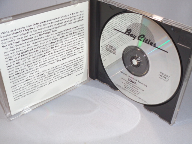 ジェリー・ゴールドスミス「コーマ」BAYCITIES・10曲入りCDの画像2