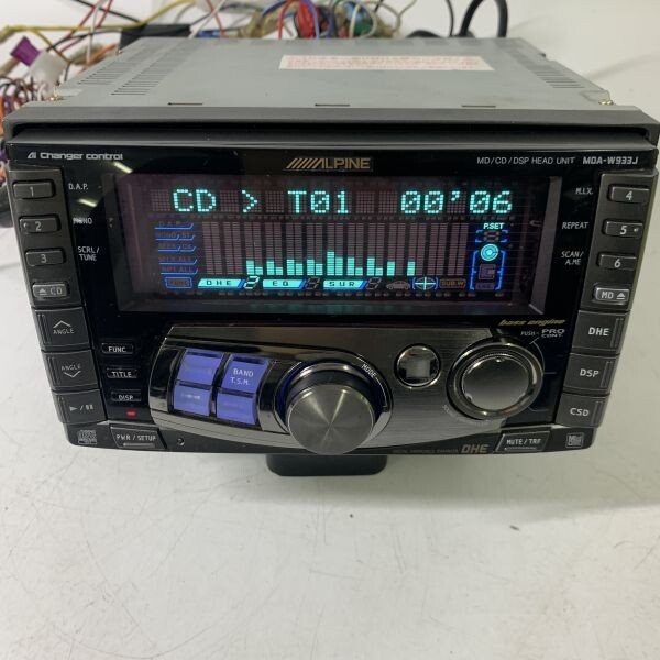 完動品♪ ALPINE アルパイン MDA-W933J カーオーディオ CD MD オーディオプレーヤー 2DIN 社内REF:S240201-174