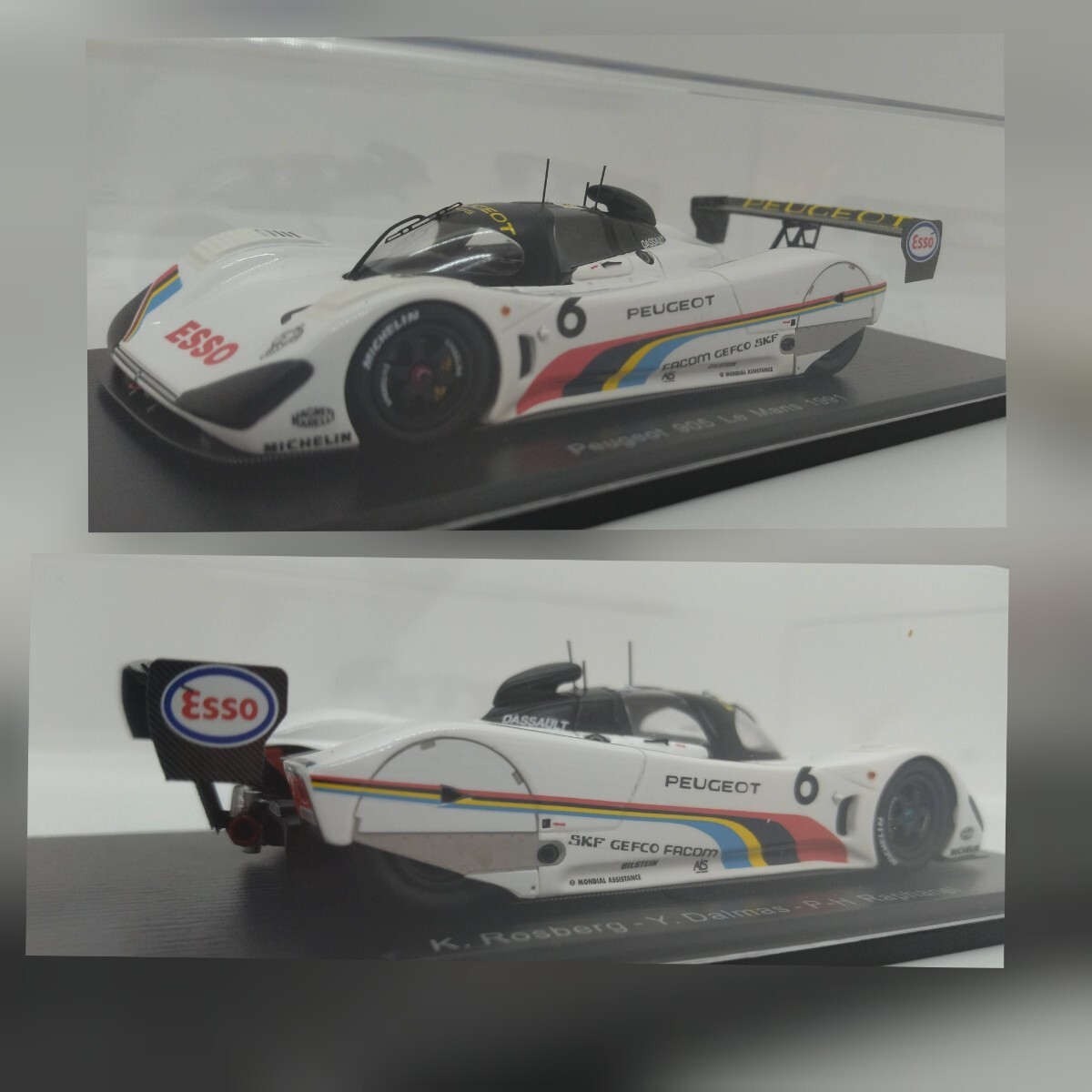 1/43 プジョー 905 ル・マン 1991 No.6 Spark model スパークモデル S4739 K.ロズベルグ、Y.ダルマス、P.H.ラファネル Peugeot 905 Le Mans_画像3